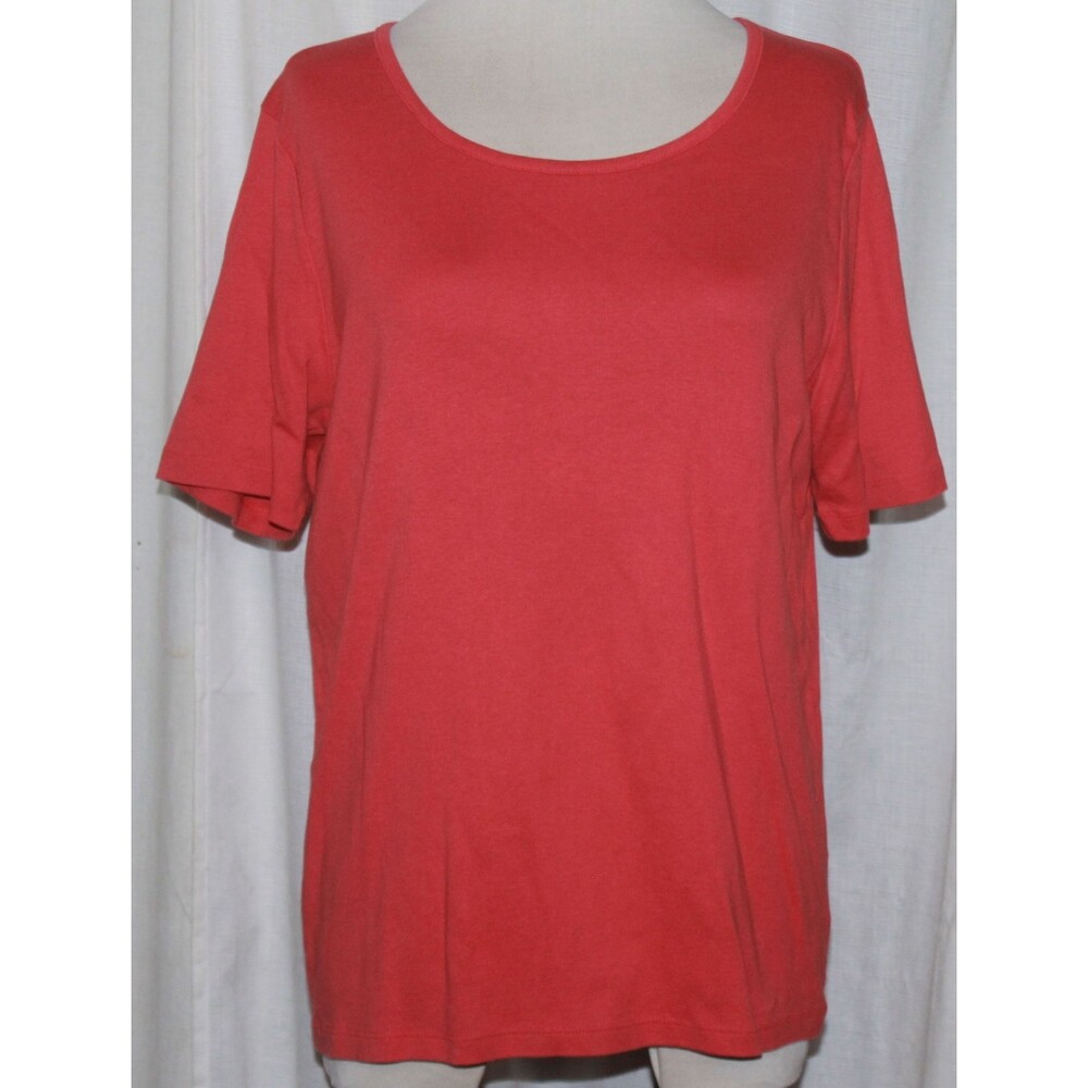 Women's White Stag Coral 100% Cotton Short Sleeve Tee Size XL